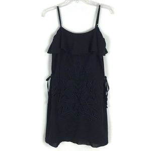 Fable Dress Size XS Blue Ruffles Embroidered Lined